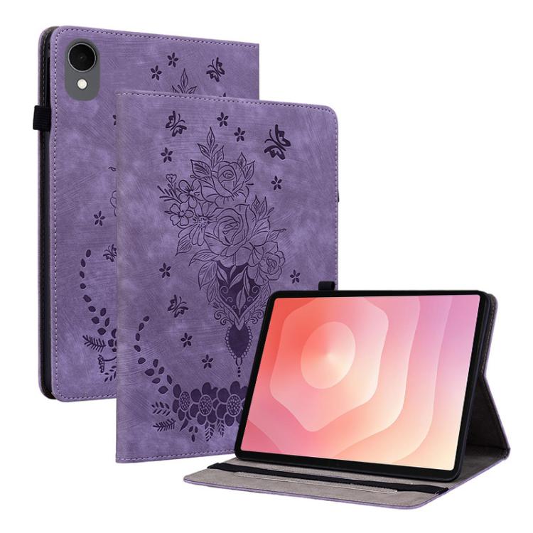 Butterfly Rose Embossed Leather Tablet Case, For Galaxy Tab S12+, For Samsung Galaxy Tab S11, For Samsung Galaxy Tab А9+, For Samsung Galaxy Tab А9, For Samsung Galaxy Tab S9, For Samsung Galaxy Tab S9+, For Samsung Galaxy Tab S8+ / S7+ / S7 FE        ...