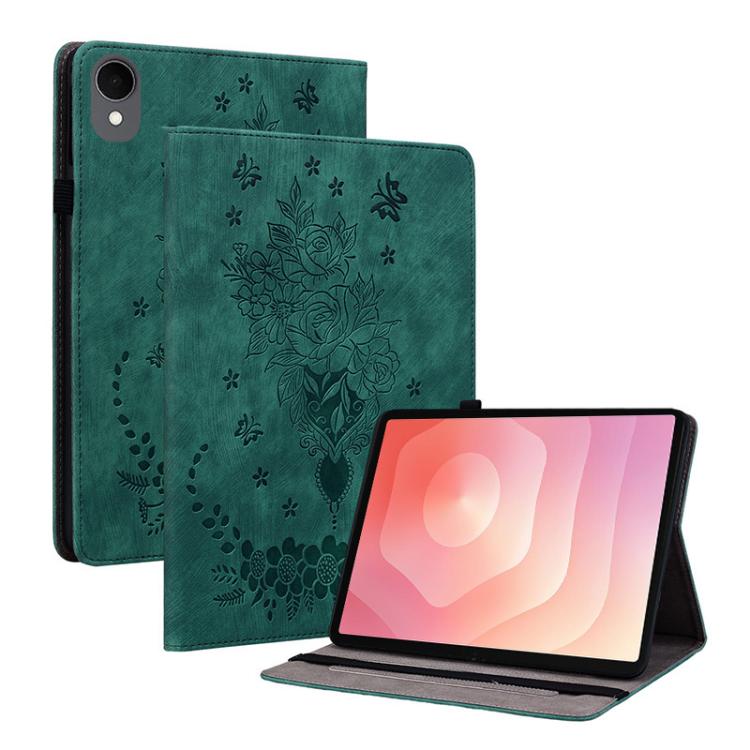Butterfly Rose Embossed Leather Tablet Case, For Galaxy Tab S12+, For Samsung Galaxy Tab S11, For Samsung Galaxy Tab А9+, For Samsung Galaxy Tab А9, For Samsung Galaxy Tab S9, For Samsung Galaxy Tab S9+, For Samsung Galaxy Tab S8+ / S7+ / S7 FE        ...