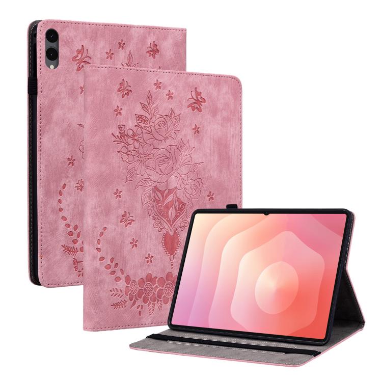 Butterfly Rose Embossed Leather Tablet Case, For Galaxy Tab S12+, For Samsung Galaxy Tab S11, For Samsung Galaxy Tab А9+, For Samsung Galaxy Tab А9, For Samsung Galaxy Tab S9, For Samsung Galaxy Tab S9+, For Samsung Galaxy Tab S8+ / S7+ / S7 FE        ...
