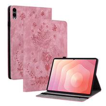 Load image into Gallery viewer, Butterfly Rose Embossed Leather Tablet Case, For Galaxy Tab S12+, For Samsung Galaxy Tab S11, For Samsung Galaxy Tab А9+, For Samsung Galaxy Tab А9, For Samsung Galaxy Tab S9, For Samsung Galaxy Tab S9+, For Samsung Galaxy Tab S8+ / S7+ / S7 FE        ...