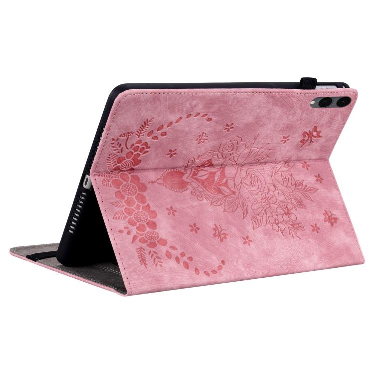 Butterfly Rose Embossed Leather Tablet Case, For Galaxy Tab S12+, For Samsung Galaxy Tab S11, For Samsung Galaxy Tab А9+, For Samsung Galaxy Tab А9, For Samsung Galaxy Tab S9, For Samsung Galaxy Tab S9+, For Samsung Galaxy Tab S8+ / S7+ / S7 FE        ...