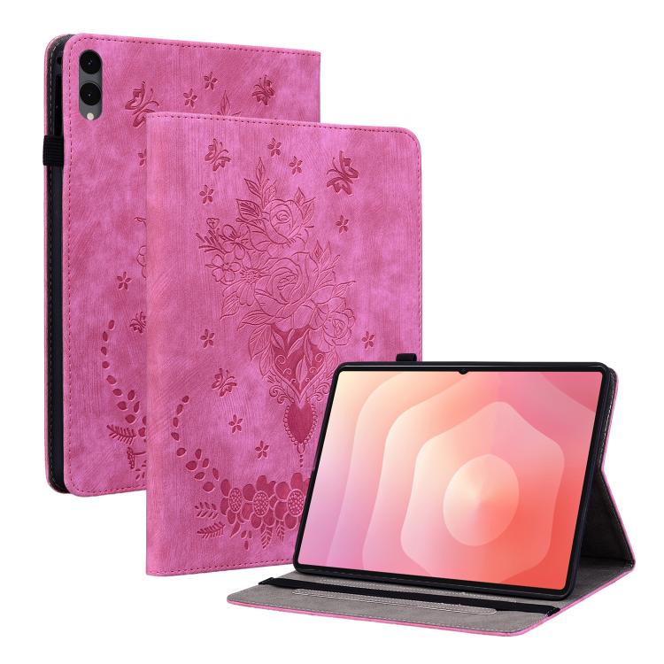 Butterfly Rose Embossed Leather Tablet Case, For Galaxy Tab S12+, For Samsung Galaxy Tab S11, For Samsung Galaxy Tab А9+, For Samsung Galaxy Tab А9, For Samsung Galaxy Tab S9, For Samsung Galaxy Tab S9+, For Samsung Galaxy Tab S8+ / S7+ / S7 FE        ...