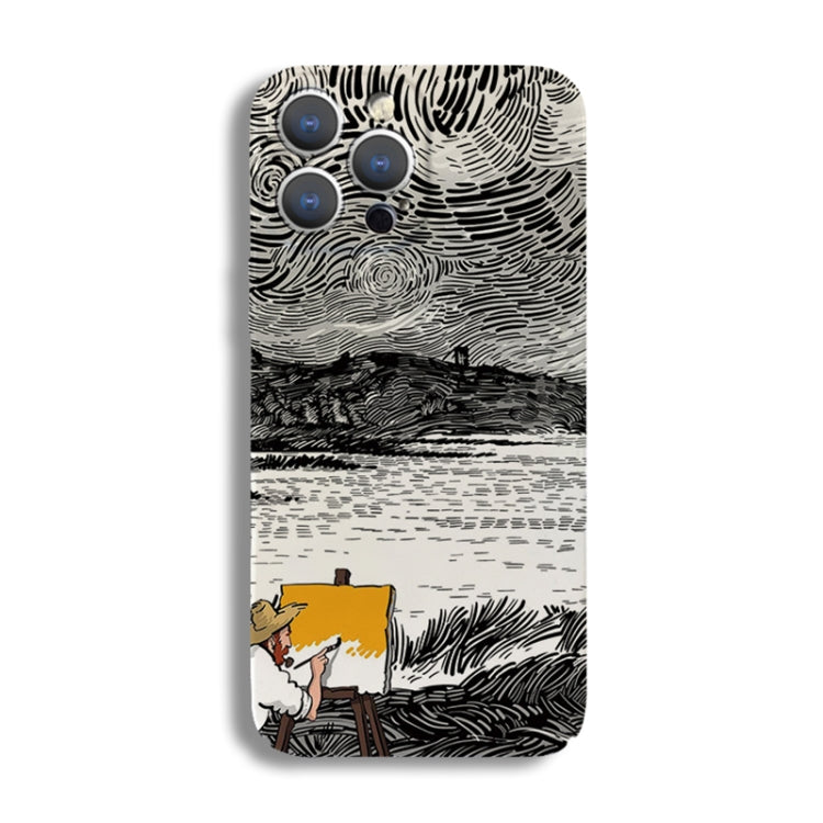 Precise Hole Oil Painting Pattern PC Phone Case, For iPhone 13 Pro, For iPhone 13, For iPhone 13 mini, For iPhone 12, For iPhone 12 Pro Max