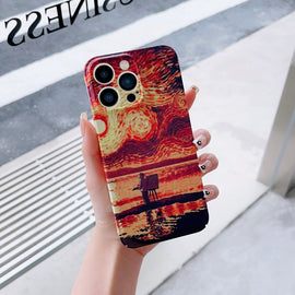 Precise Hole Oil Painting Pattern PC Phone Case, For iPhone 14, For iPhone 14 Plus, For iPhone 14 Pro, For iPhone 14 Pro Max, For iPhone 13 mini, For iPhone 13, For iPhone 13 Pro, For iPhone 13 Pro Max, For iPhone 12 mini