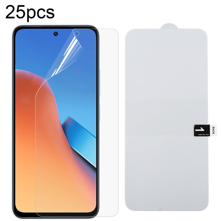 25pcs Full Screen Protector Explosion-proof Hydrogel Film, For Xiaomi Redmi 12 / 12R / 12 5G / Note 12R / Poco M6 Pro, For Xiaomi 13T Pro, For Xiaomi 13T, For Xiaomi Redmi Note 12T Pro