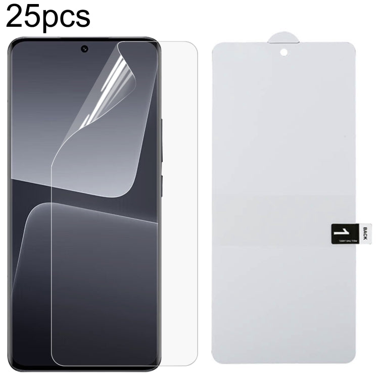 25pcs Full Screen Protector Explosion-proof Hydrogel Film, For Xiaomi Redmi 12 / 12R / 12 5G / Note 12R / Poco M6 Pro, For Xiaomi 13T Pro, For Xiaomi 13T, For Xiaomi Redmi Note 12T Pro