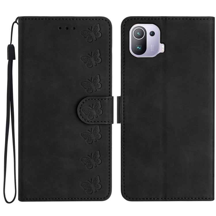 Seven Butterflies Embossed Leather Phone Case, For Xiaomi 11T / 11T Pro, For Xiaomi Redmi 10, For Xiaomi Mi 11 Ultra, For Xiaomi Mi 11 Pro, For Xiaomi Redmi Note 10 5G, For Xiaomi Redmi 9A, For Xiaomi Redmi 9, For Xiaomi Redmi 9C