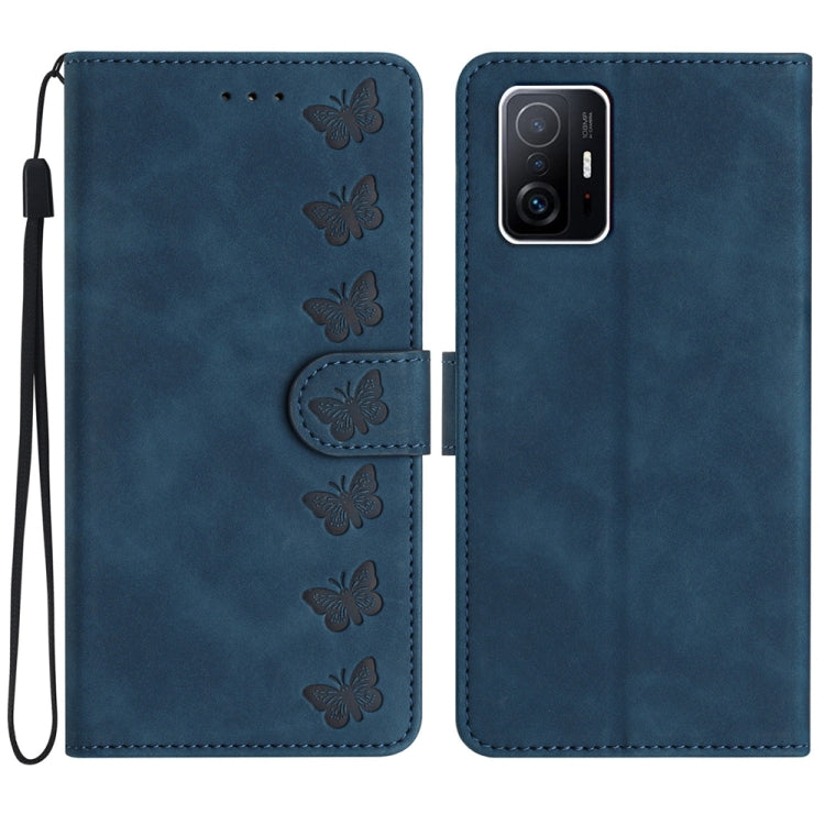 Seven Butterflies Embossed Leather Phone Case, For Xiaomi 11T / 11T Pro, For Xiaomi Redmi 10, For Xiaomi Mi 11 Ultra, For Xiaomi Mi 11 Pro, For Xiaomi Redmi Note 10 5G, For Xiaomi Redmi 9A, For Xiaomi Redmi 9, For Xiaomi Redmi 9C