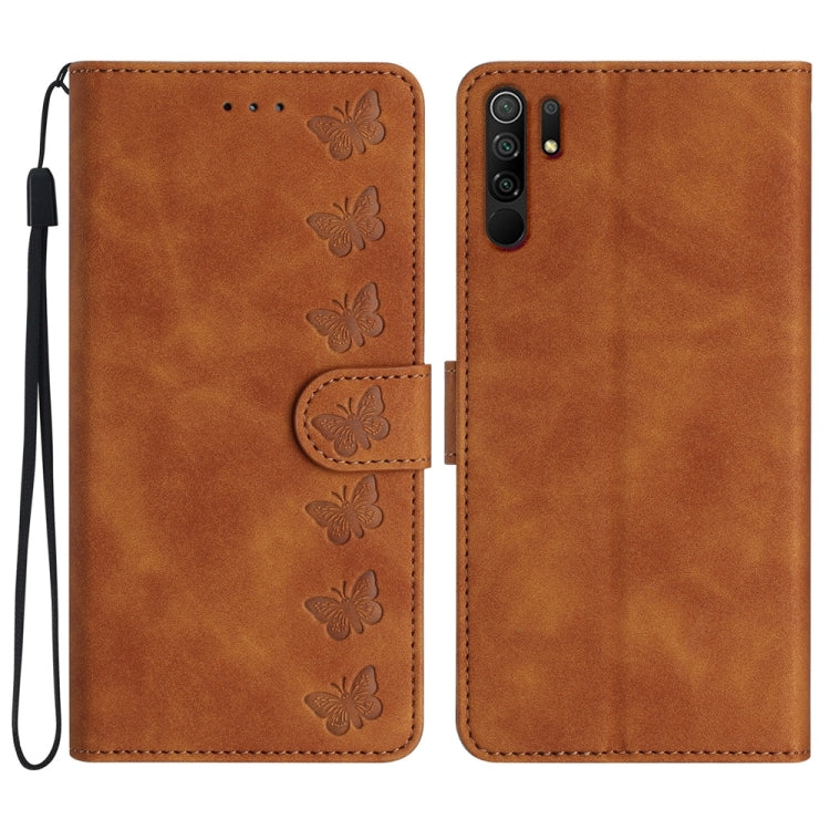 Seven Butterflies Embossed Leather Phone Case, For Xiaomi 11T / 11T Pro, For Xiaomi Redmi 10, For Xiaomi Mi 11 Ultra, For Xiaomi Mi 11 Pro, For Xiaomi Redmi Note 10 5G, For Xiaomi Redmi 9A, For Xiaomi Redmi 9, For Xiaomi Redmi 9C