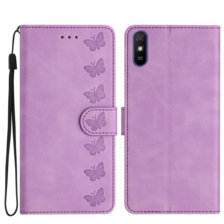 Seven Butterflies Embossed Leather Phone Case, For Xiaomi 11T / 11T Pro, For Xiaomi Redmi 10, For Xiaomi Mi 11 Ultra, For Xiaomi Mi 11 Pro, For Xiaomi Redmi Note 10 5G, For Xiaomi Redmi 9A, For Xiaomi Redmi 9, For Xiaomi Redmi 9C