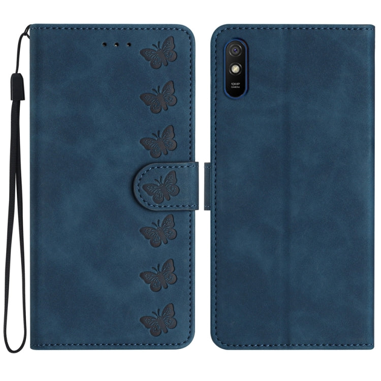 Seven Butterflies Embossed Leather Phone Case, For Xiaomi 11T / 11T Pro, For Xiaomi Redmi 10, For Xiaomi Mi 11 Ultra, For Xiaomi Mi 11 Pro, For Xiaomi Redmi Note 10 5G, For Xiaomi Redmi 9A, For Xiaomi Redmi 9, For Xiaomi Redmi 9C