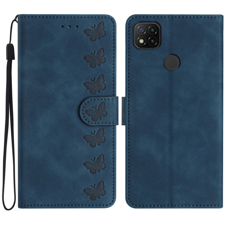 Seven Butterflies Embossed Leather Phone Case, For Xiaomi 11T / 11T Pro, For Xiaomi Redmi 10, For Xiaomi Mi 11 Ultra, For Xiaomi Mi 11 Pro, For Xiaomi Redmi Note 10 5G, For Xiaomi Redmi 9A, For Xiaomi Redmi 9, For Xiaomi Redmi 9C
