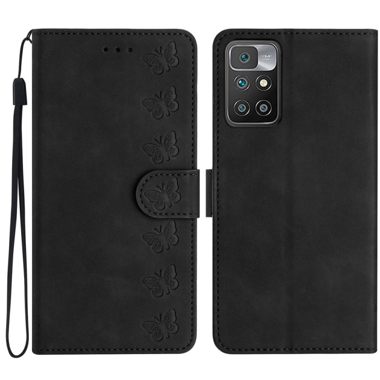 Seven Butterflies Embossed Leather Phone Case, For Xiaomi 11T / 11T Pro, For Xiaomi Redmi 10, For Xiaomi Mi 11 Ultra, For Xiaomi Mi 11 Pro, For Xiaomi Redmi Note 10 5G, For Xiaomi Redmi 9A, For Xiaomi Redmi 9, For Xiaomi Redmi 9C
