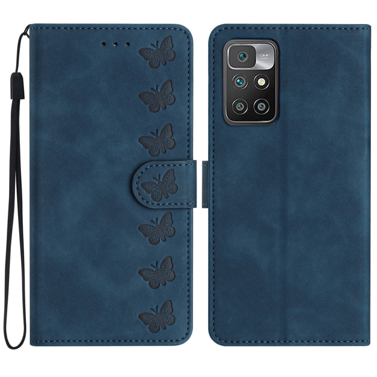 Seven Butterflies Embossed Leather Phone Case, For Xiaomi 11T / 11T Pro, For Xiaomi Redmi 10, For Xiaomi Mi 11 Ultra, For Xiaomi Mi 11 Pro, For Xiaomi Redmi Note 10 5G, For Xiaomi Redmi 9A, For Xiaomi Redmi 9, For Xiaomi Redmi 9C