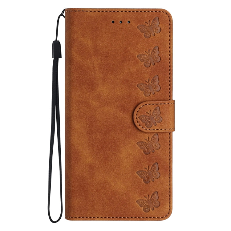 Seven Butterflies Embossed Leather Phone Case, For Xiaomi Redmi Note 8T