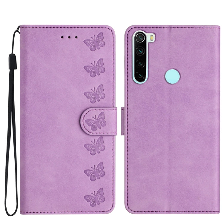 Seven Butterflies Embossed Leather Phone Case, For Xiaomi Redmi Note 8T