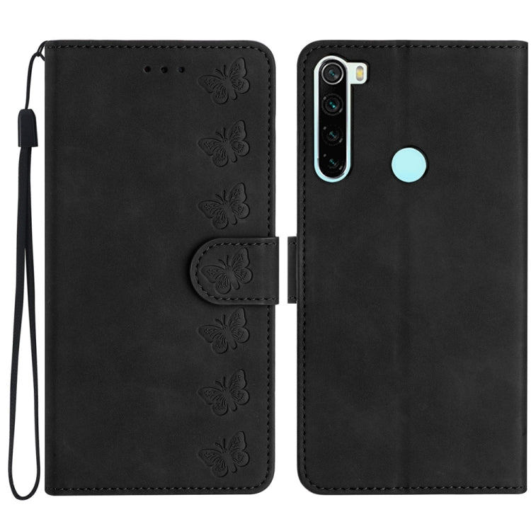 Seven Butterflies Embossed Leather Phone Case, For Xiaomi Redmi Note 8T
