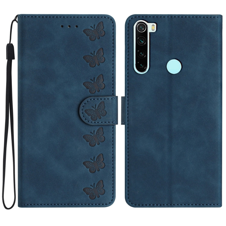 Seven Butterflies Embossed Leather Phone Case, For Xiaomi Redmi Note 8T