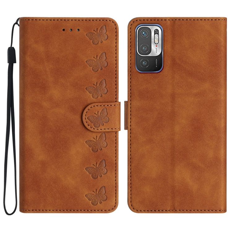 Seven Butterflies Embossed Leather Phone Case, For Xiaomi 11T / 11T Pro, For Xiaomi Redmi 10, For Xiaomi Mi 11 Ultra, For Xiaomi Mi 11 Pro, For Xiaomi Redmi Note 10 5G, For Xiaomi Redmi 9A, For Xiaomi Redmi 9, For Xiaomi Redmi 9C