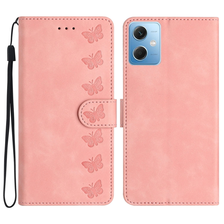 Seven Butterflies Embossed Leather Phone Case, For Xiaomi Redmi 13C 4G, For Xiaomi 13T, For Xiaomi Mi 11 Lite, For Xiaomi Redmi Note 12 Pro 5G Global, For Xiaomi Redmi Note 12 5G Global, For Xiaomi 13 Pro, For Xiaomi 13, For Xiaomi 12T / 12T Pro