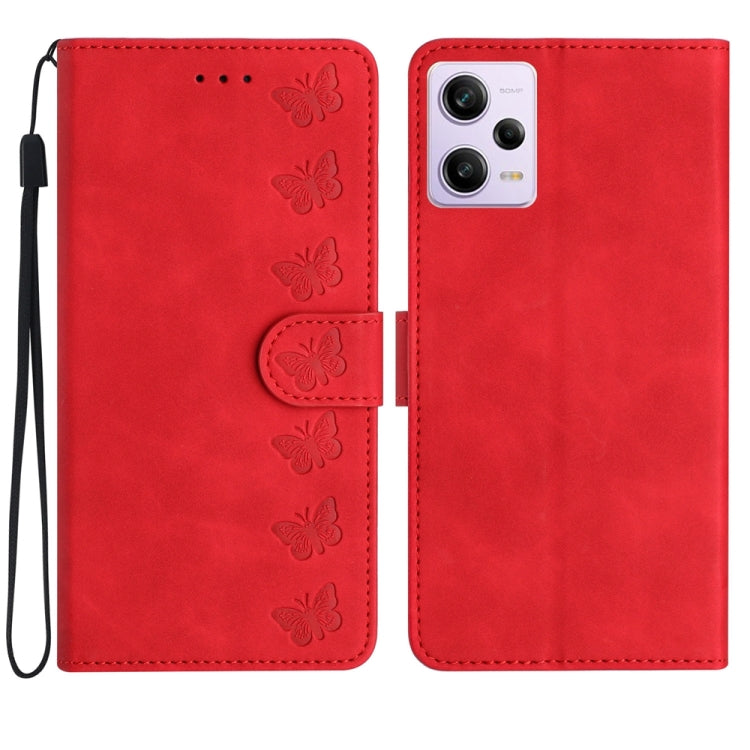 Seven Butterflies Embossed Leather Phone Case, For Xiaomi Redmi 13C 4G, For Xiaomi 13T, For Xiaomi Mi 11 Lite, For Xiaomi Redmi Note 12 Pro 5G Global, For Xiaomi Redmi Note 12 5G Global, For Xiaomi 13 Pro, For Xiaomi 13, For Xiaomi 12T / 12T Pro
