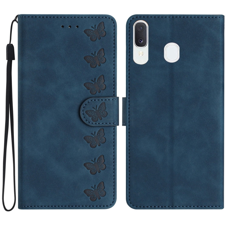 Seven Butterflies Embossed Leather Phone Case, For Samsung Galaxy A13 5G, For Samsung Galaxy A14 5G, For Samsung Galaxy A20 / A30, For Samsung Galaxy S24 5G, For Samsung Galaxy A05s, For Samsung Galaxy A20e, For Samsung Galaxy A20s                     ...