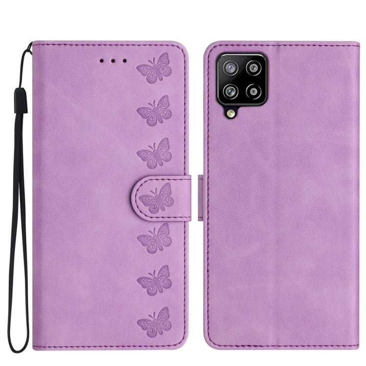 Seven Butterflies Embossed Leather Phone Case