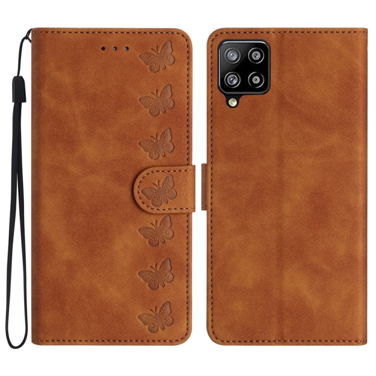Seven Butterflies Embossed Leather Phone Case
