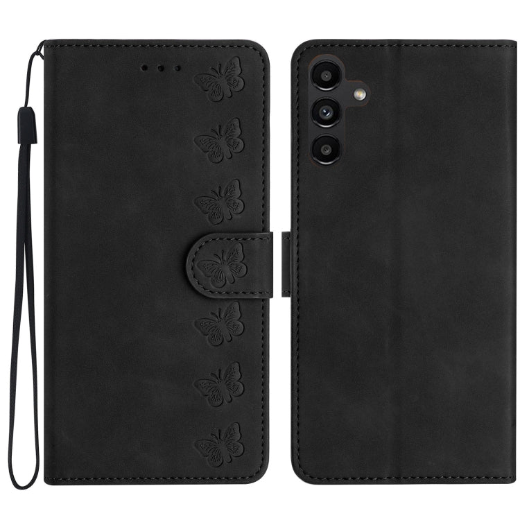 Seven Butterflies Embossed Leather Phone Case, For Samsung Galaxy A13 5G, For Samsung Galaxy A14 5G, For Samsung Galaxy A20 / A30, For Samsung Galaxy S24 5G, For Samsung Galaxy A05s, For Samsung Galaxy A20e, For Samsung Galaxy A20s                     ...