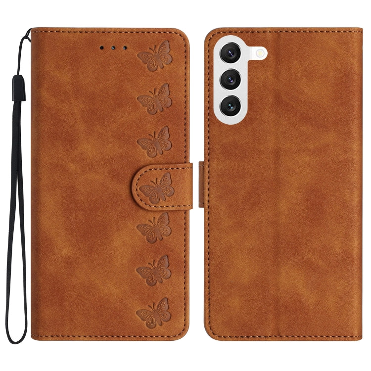 Seven Butterflies Embossed Leather Phone Case, For Samsung Galaxy A13 5G, For Samsung Galaxy A14 5G, For Samsung Galaxy A20 / A30, For Samsung Galaxy S24 5G, For Samsung Galaxy A05s, For Samsung Galaxy A20e, For Samsung Galaxy A20s                     ...