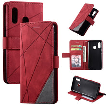 Load image into Gallery viewer, Skin Feel Splicing Horizontal Flip Leather Case with Holder &amp; Card Slots &amp; Wallet &amp; Photo Frame, For Samsung Galaxy A20, For Samsung Galaxy A20e