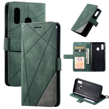 Load image into Gallery viewer, Skin Feel Splicing Horizontal Flip Leather Case with Holder &amp; Card Slots &amp; Wallet &amp; Photo Frame, For Samsung Galaxy A20, For Samsung Galaxy A20e