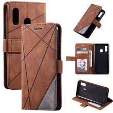 Load image into Gallery viewer, Skin Feel Splicing Horizontal Flip Leather Case with Holder &amp; Card Slots &amp; Wallet &amp; Photo Frame, For Samsung Galaxy A20, For Samsung Galaxy A20e