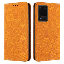 Load image into Gallery viewer, Ethnic Embossed Adsorption Leather Phone Case, For Samsung Galaxy S20, For Samsung Galaxy S20+, For Samsung Galaxy S20 FE, For Samsung Galaxy S20 Ultra, For Samsung Galaxy A02s 166mm, For Samsung Galaxy A03s 166mm, For Samsung Galaxy A12 5G            ...