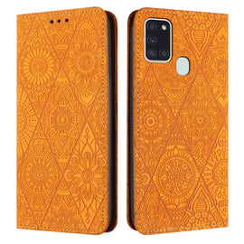 Ethnic Embossed Adsorption Leather Phone Case, For Samsung Galaxy A21s, For Samsung Galaxy A22 4G, For Samsung Galaxy A22 5G, For Samsung Galaxy A23, For Samsung Galaxy A24 4G, For Samsung Galaxy A32 4G, For Samsung Galaxy A32 5G, For Samsung Galaxy A3...