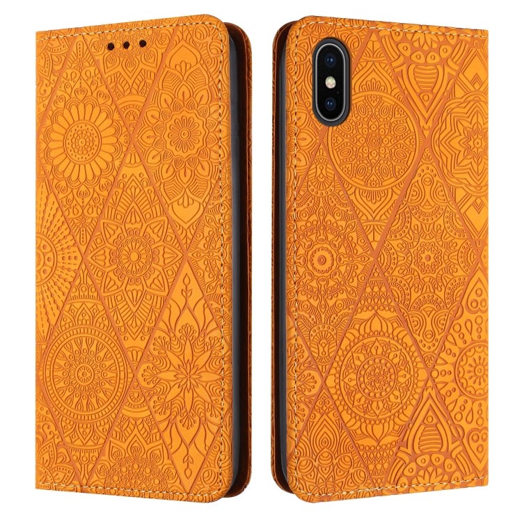 Ethnic Embossed Adsorption Leather Phone Case