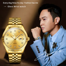 Load image into Gallery viewer, OLEVS 5526 Men Diamond Set Luminous Waterproof Quartz Watch