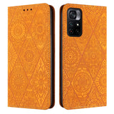 Ethnic Embossed Adsorption Leather Phone Case, For Xiaomi Poco M4 Pro 5G, For Xiaomi 11 Lite, For Redmi Note 10 Pro, For Redmi Note 10 4G, For Xiaomi Redmi 9T, For Xiaomi Redmi 9A, For Xiaomi Redmi 9, For Redmi Note 9, For Redmi Note 9 Pro