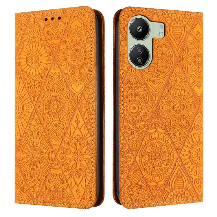 Ethnic Embossed Adsorption Leather Phone Case, For Xiaomi Redmi 13 4G, For Xiaomi Redmi Note 13 5G, For Xiaomi Redmi 13C, For Xiaomi Redmi Note 13 Pro 5G, For Redmi Note 12 Pro 4G, For Redmi Note 12 4G Global, For Redmi Note 12 Pro 5G Global           ...