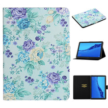 Load image into Gallery viewer, Flower Pattern Horizontal Flip Leather Case with Card Slots &amp; Holder, For Huawei MediaPad M5 lite 10.1, For Huawei MediaPad T5, For Lenovo Tab M10, For Lenovo Tab M10 Plus, For Samsung Galaxy Tab A 8.0 2019, For Samsung Galaxy Tab A 10.1 (2019)        ...