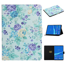 Load image into Gallery viewer, Flower Pattern Horizontal Flip Leather Case with Card Slots &amp; Holder, For Huawei MediaPad M5 lite 10.1, For Huawei MediaPad T5, For Lenovo Tab M10, For Lenovo Tab M10 Plus, For Samsung Galaxy Tab A 8.0 2019, For Samsung Galaxy Tab A 10.1 (2019)        ...