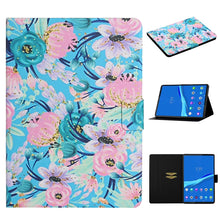 Load image into Gallery viewer, Flower Pattern Horizontal Flip Leather Case with Card Slots &amp; Holder, For Huawei MediaPad M5 lite 10.1, For Huawei MediaPad T5, For Lenovo Tab M10, For Lenovo Tab M10 Plus, For Samsung Galaxy Tab A 8.0 2019, For Samsung Galaxy Tab A 10.1 (2019)        ...