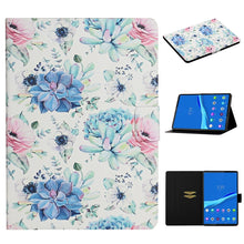 Load image into Gallery viewer, Flower Pattern Horizontal Flip Leather Case with Card Slots &amp; Holder, For Huawei MediaPad M5 lite 10.1, For Huawei MediaPad T5, For Lenovo Tab M10, For Lenovo Tab M10 Plus, For Samsung Galaxy Tab A 8.0 2019, For Samsung Galaxy Tab A 10.1 (2019)        ...