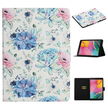 Load image into Gallery viewer, Flower Pattern Horizontal Flip Leather Case with Card Slots &amp; Holder, For Huawei MediaPad M5 lite 10.1, For Huawei MediaPad T5, For Lenovo Tab M10, For Lenovo Tab M10 Plus, For Samsung Galaxy Tab A 8.0 2019, For Samsung Galaxy Tab A 10.1 (2019)        ...
