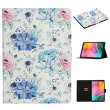 Load image into Gallery viewer, Flower Pattern Horizontal Flip Leather Case with Card Slots &amp; Holder, For Huawei MediaPad M5 lite 10.1, For Huawei MediaPad T5, For Lenovo Tab M10, For Lenovo Tab M10 Plus, For Samsung Galaxy Tab A 8.0 2019, For Samsung Galaxy Tab A 10.1 (2019)        ...