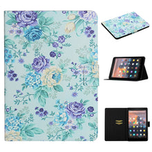 Load image into Gallery viewer, Flower Pattern Horizontal Flip Leather Case with Card Slots &amp; Holder, For Samsung Galaxy Tab S6, For Amazon Kindle Fire 7 (2019), For Amazon Kindle Fire HD 8 (2020), For Amazon Kindle Fire HD 10, For iPad 5, For iPad 10.2, For iPad Pro 10.5 inch       ...