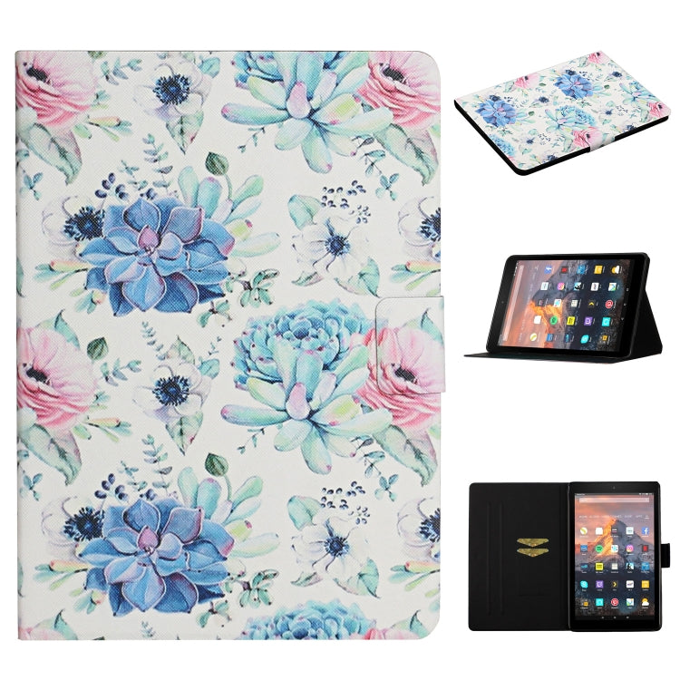 Flower Pattern Horizontal Flip Leather Case with Card Slots & Holder, For Samsung Galaxy Tab S6, For Amazon Kindle Fire 7 (2019), For Amazon Kindle Fire HD 8 (2020), For Amazon Kindle Fire HD 10, For iPad 5, For iPad 10.2, For iPad Pro 10.5 inch       ...