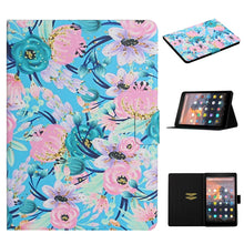Load image into Gallery viewer, Flower Pattern Horizontal Flip Leather Case with Card Slots &amp; Holder, For Samsung Galaxy Tab S6, For Amazon Kindle Fire 7 (2019), For Amazon Kindle Fire HD 8 (2020), For Amazon Kindle Fire HD 10, For iPad 5, For iPad 10.2, For iPad Pro 10.5 inch       ...