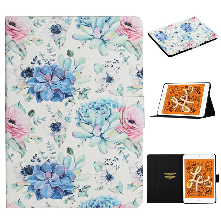 Flower Pattern Horizontal Flip Leather Case with Card Slots & Holder