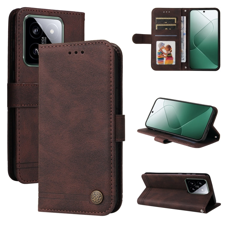 Skin Feel Life Tree Metal Button Leather Phone Case, For Xiaomi Poco F6, For Xiaomi Redmi A3, For Xiaomi Redmi Note13 Pro 4G Global/Poco M6 Pro 4G, For Xiaomi Redmi Note13 4G, For Xiaomi Redmi K70E, For Xiaomi 14 Ultra, For Xiaomi 14 Pro, For Xiaomi 14...